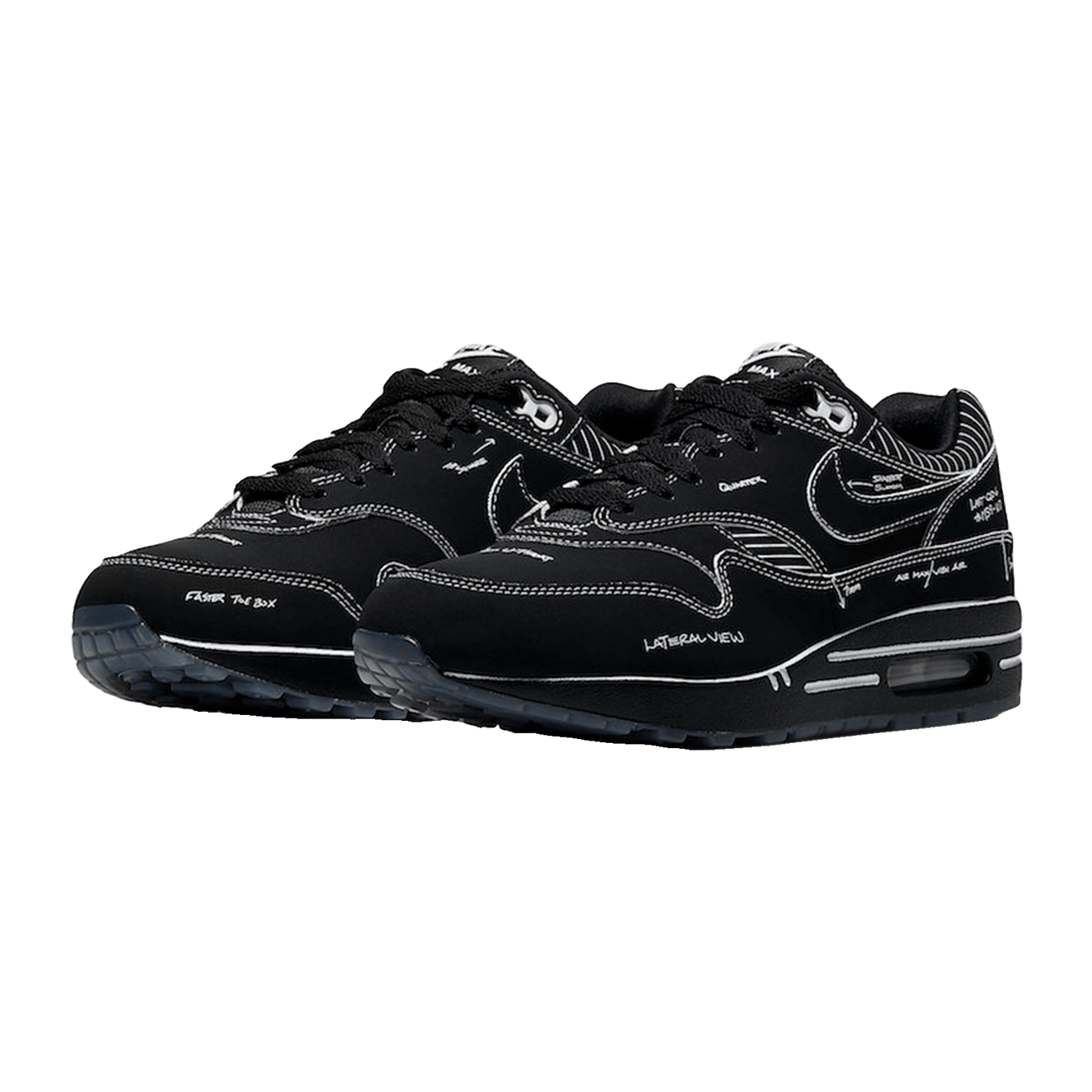 Nike Air Max 1 Tinker Sketch to Shelf Black Side