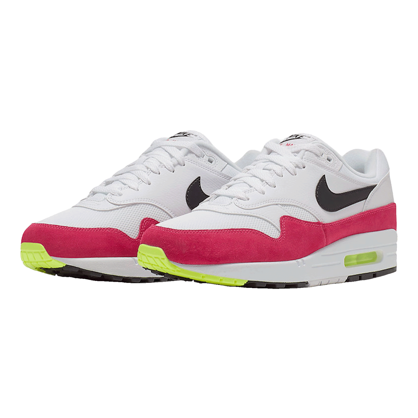 Nike Air Max 1 White Black Volt Rush Pink Side