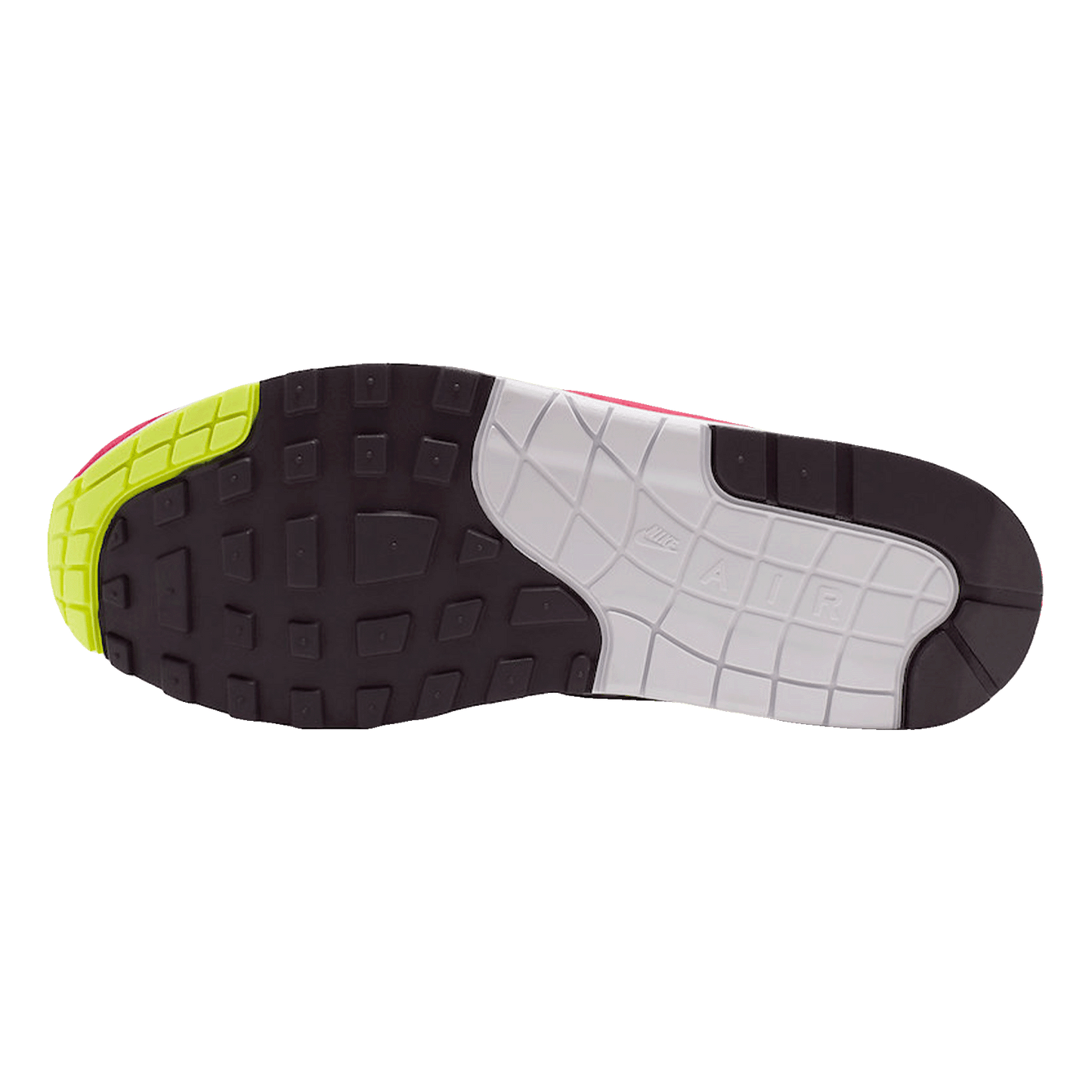 Nike Air Max 1 White Black Volt Rush Pink Sohle