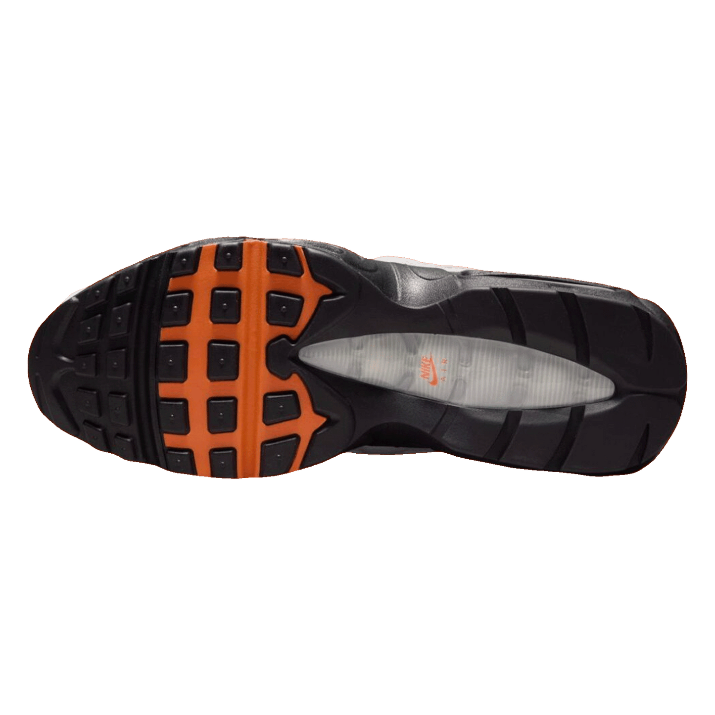 Nike Air Max 95 Wolf Grey Safety Orange Pure Platinum Sohle