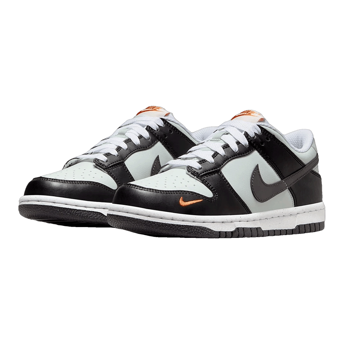 Nike Dunk Low Black Bright Mandarin Mini Swoosh (GS) FN7784-001