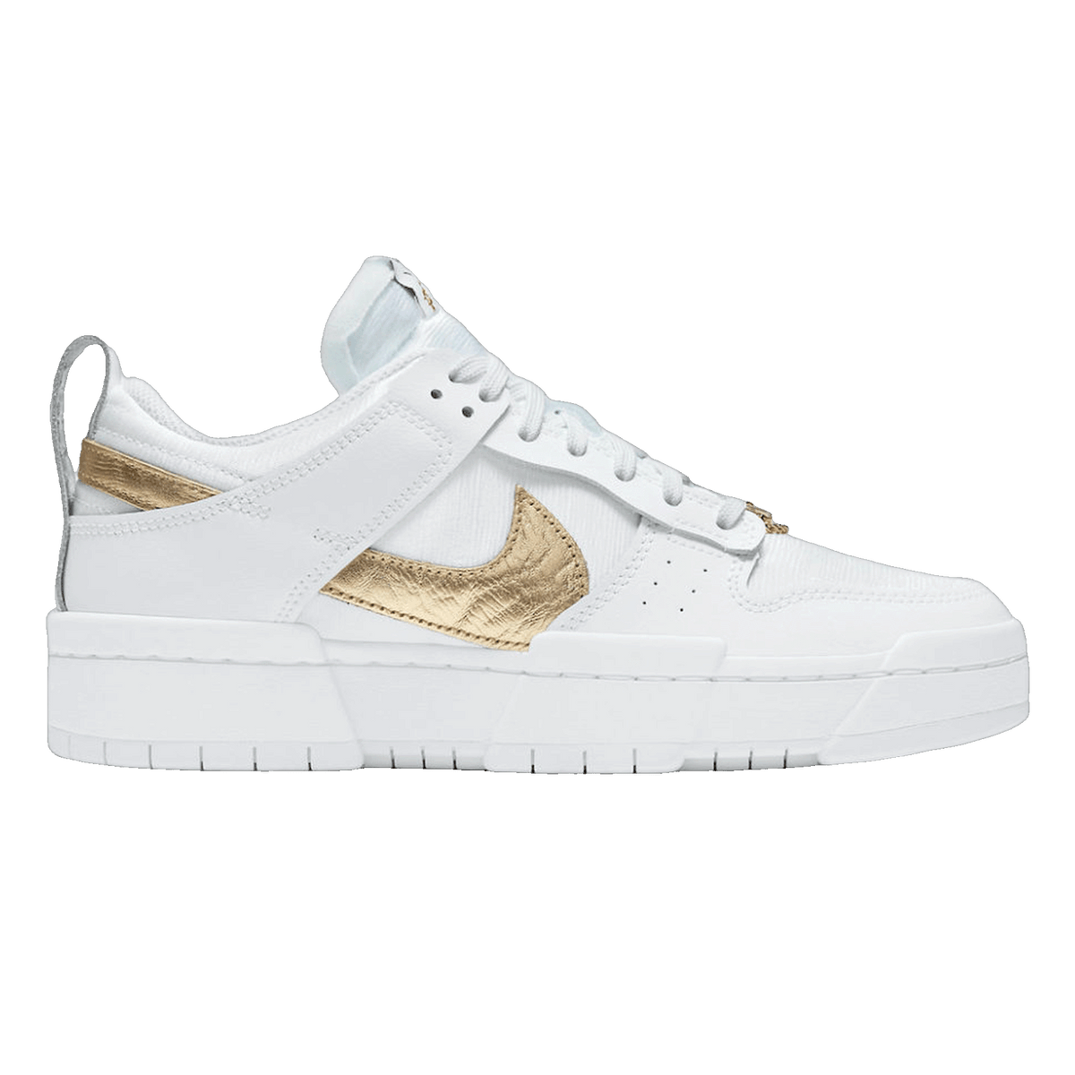 Nike Dunk Low Disrupt White Metallic Gold (W) DD9676-100