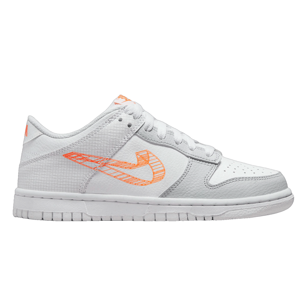 Nike Dunk Low SE 3D Swoosh Pure Platinum Total Orange (GS) DR0171-100