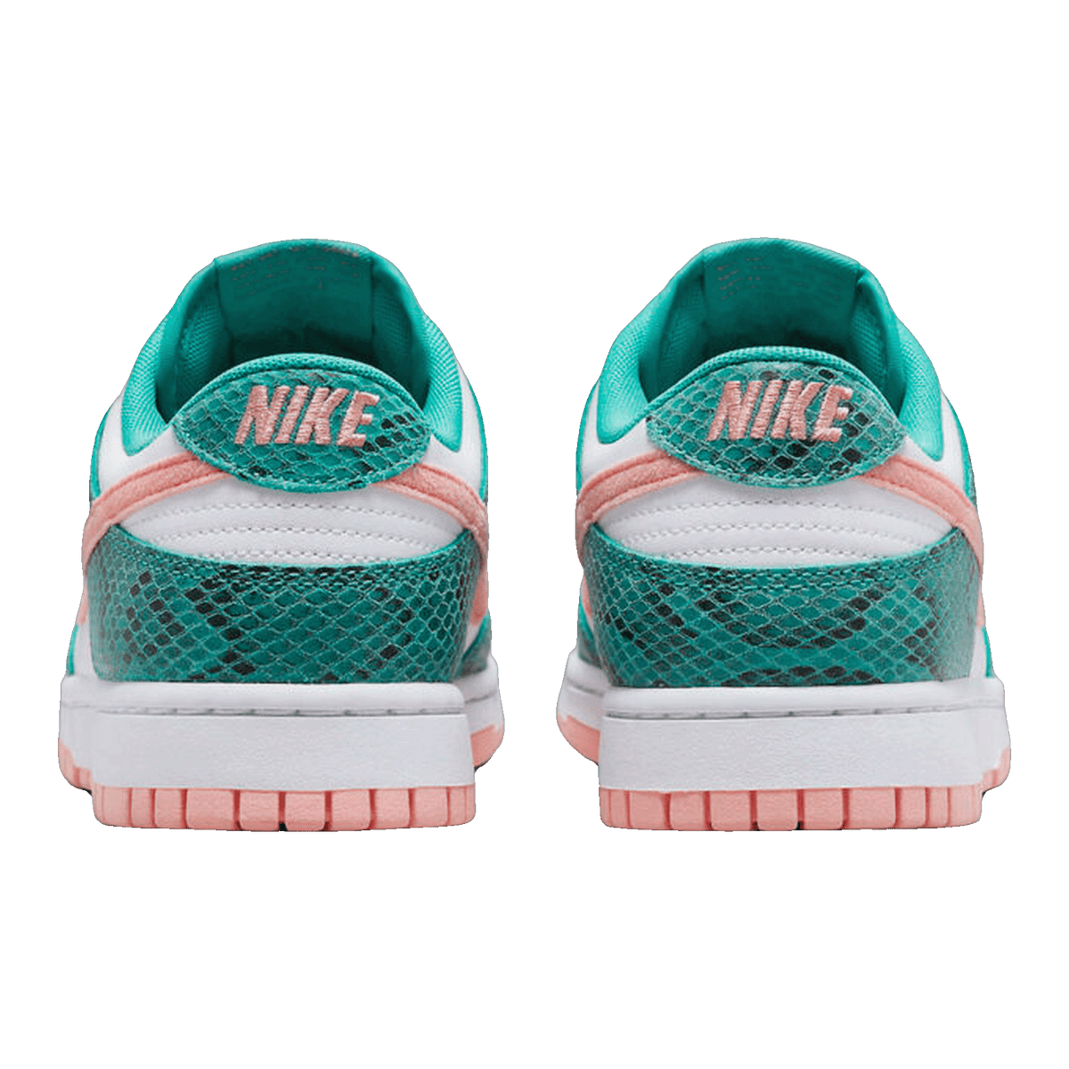 Nike Dunk Low Snakeskin Washed Teal Bleached Coral Back DR8577-300