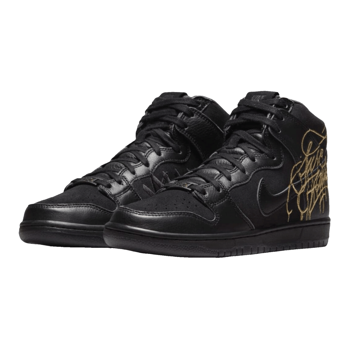 Nike SB Dunk High FAUST Black Gold Side