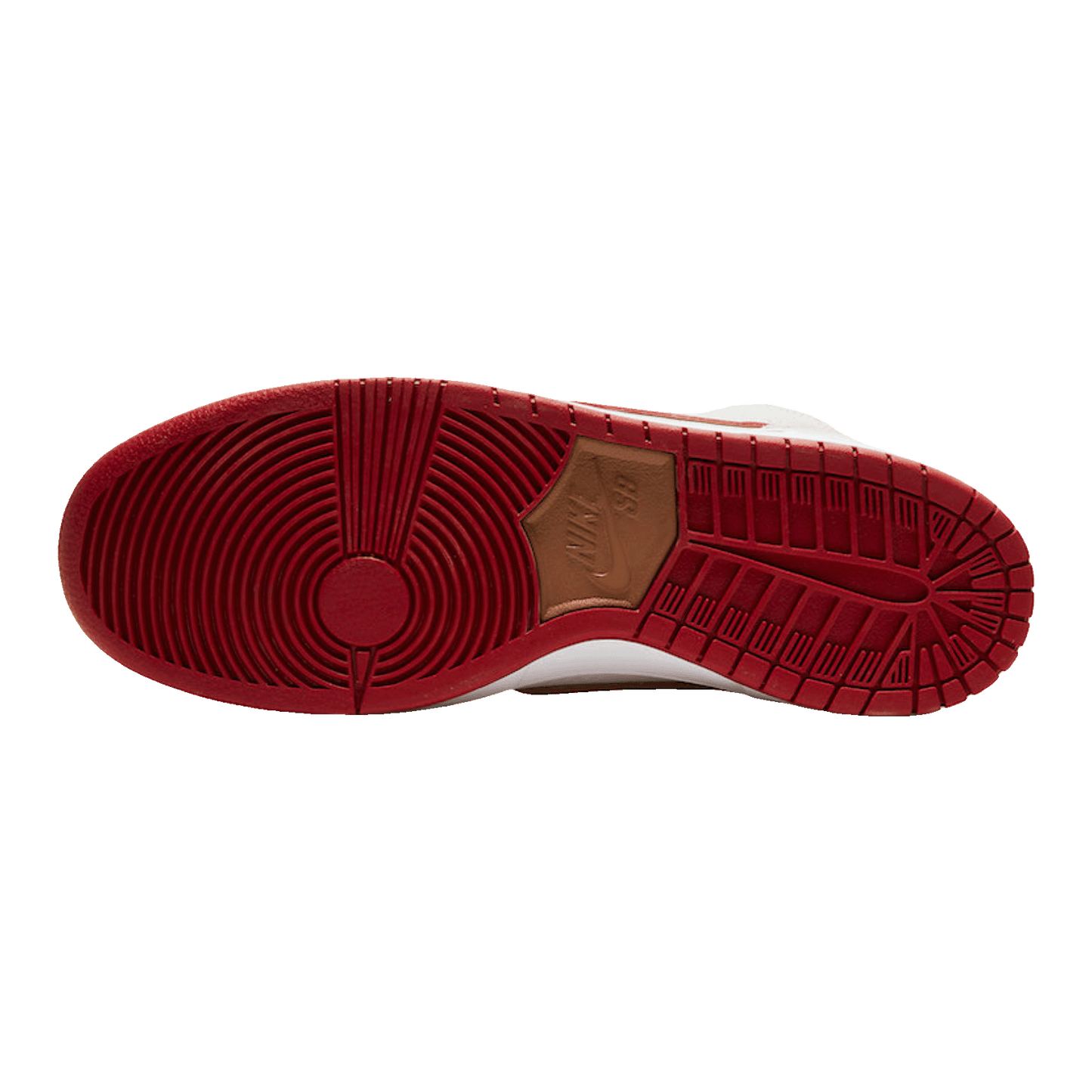 Nike SB Dunk High Sail Bright Crimson Sohle
