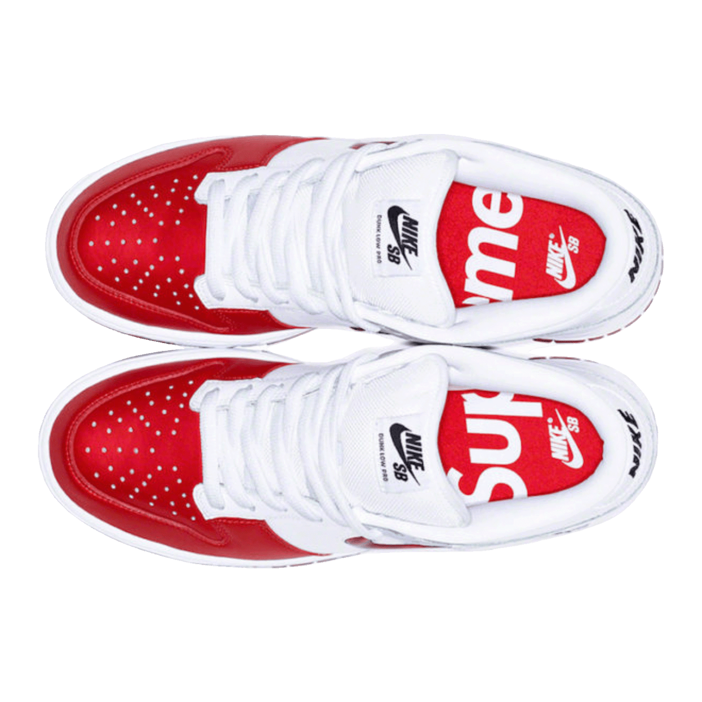 Nike SB Dunk Low Supreme Jewel Swoosh Red Oben