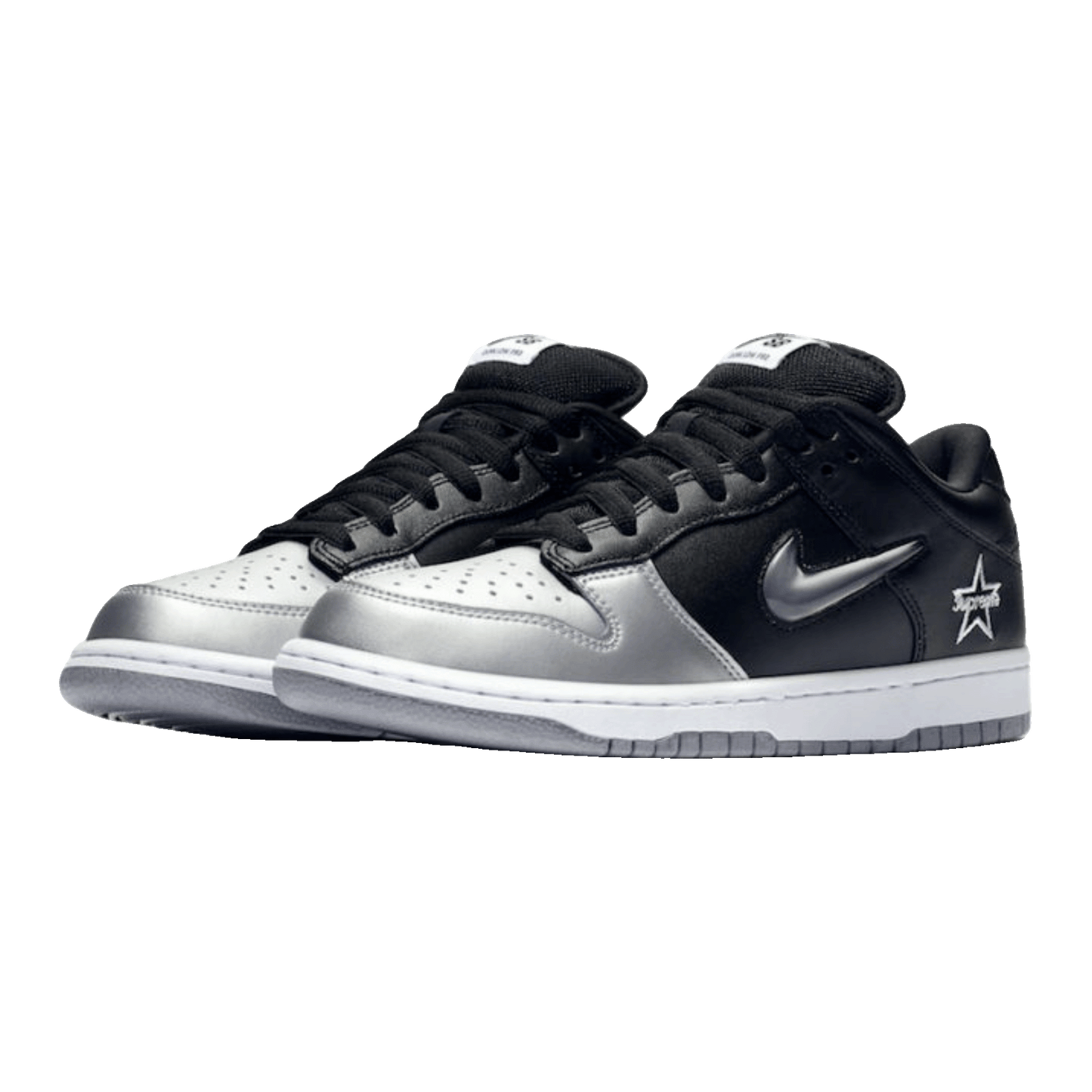 Nike SB Dunk Low Supreme Jewel Swoosh Silver Side
