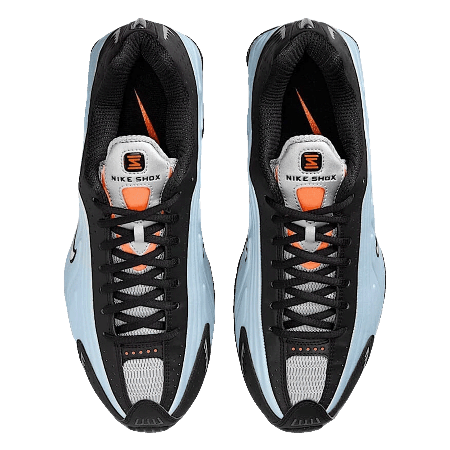 Nike Shox R4 Blue Tint Total Orange Black Metallic Silver (W) Oben