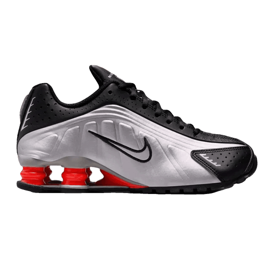 Nike Shox R4 Metallic Silver Black Picante Red (GS)