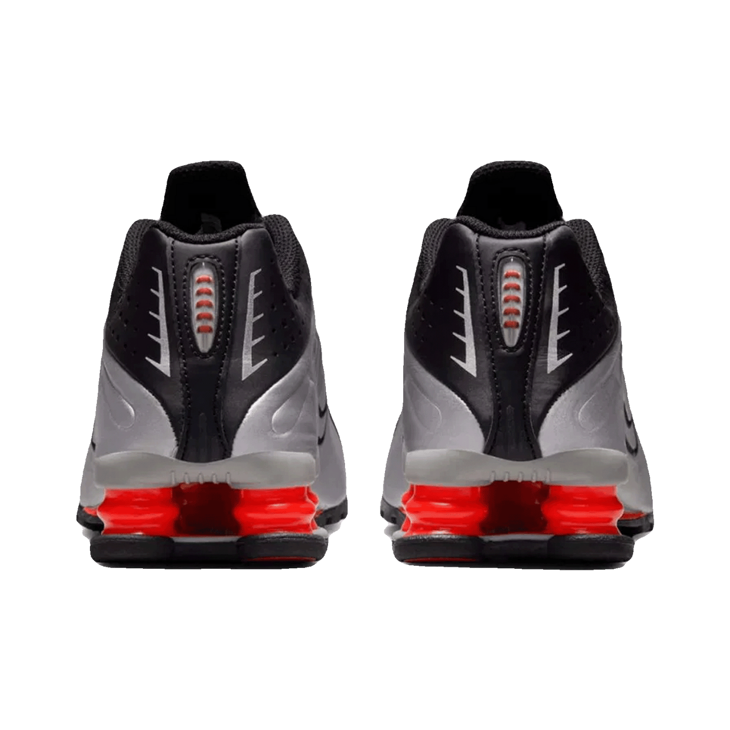 Nike Shox R4 Metallic Silver Black Picante Red (GS) Back