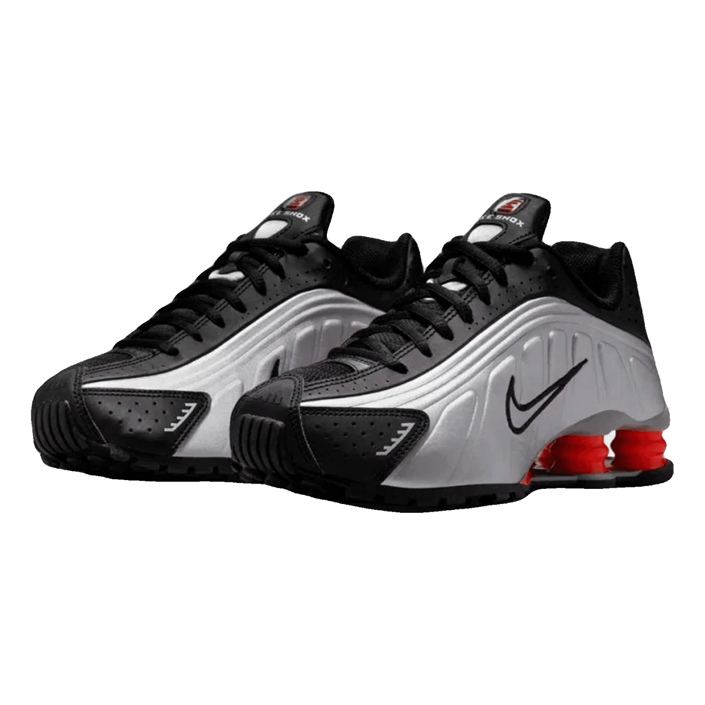 Nike Shox R4 Metallic Silver Black Picante Red (GS) Side