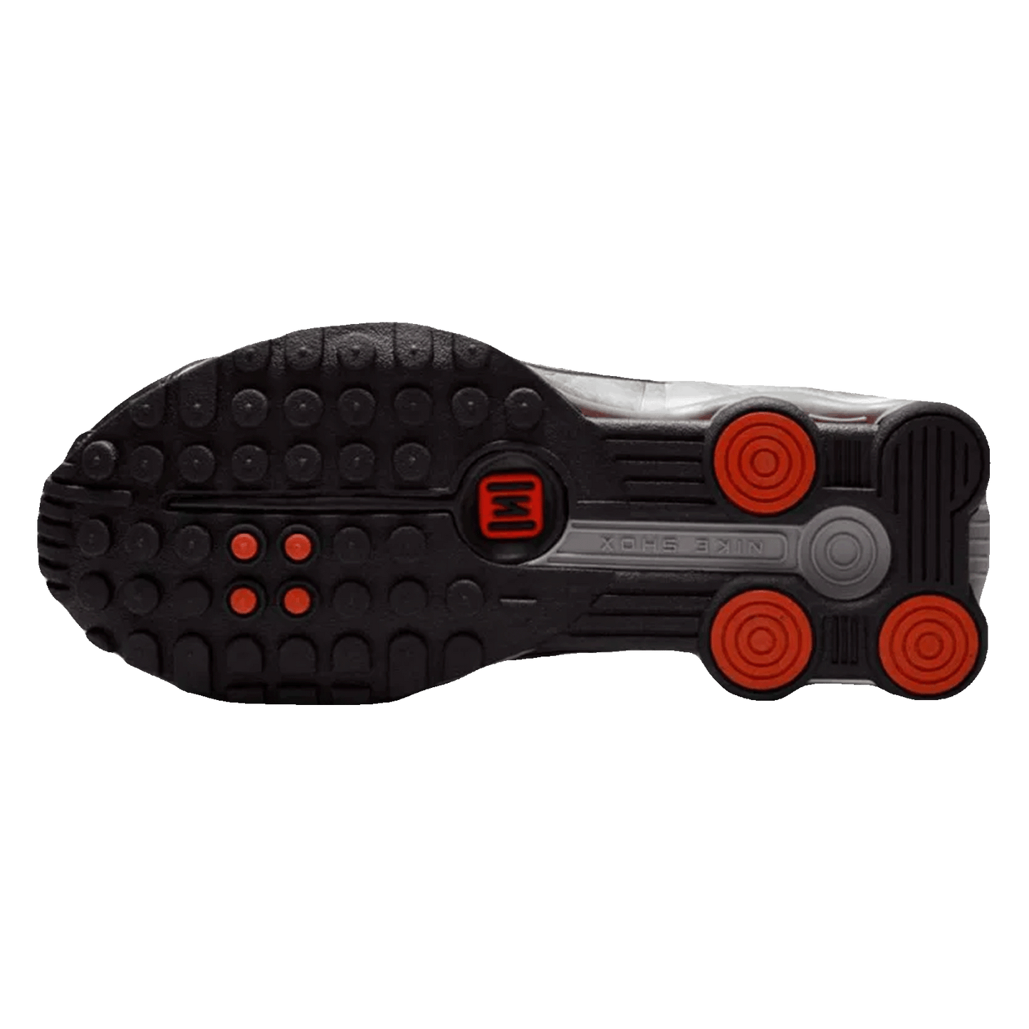 Nike Shox R4 Metallic Silver Black Picante Red (GS) Sohle