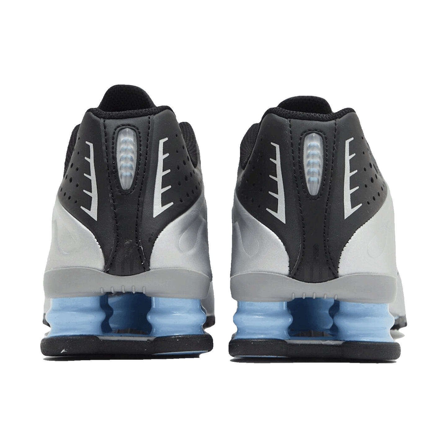 Nike Shox R4 Metallic Silver Black Psychic Blue Back