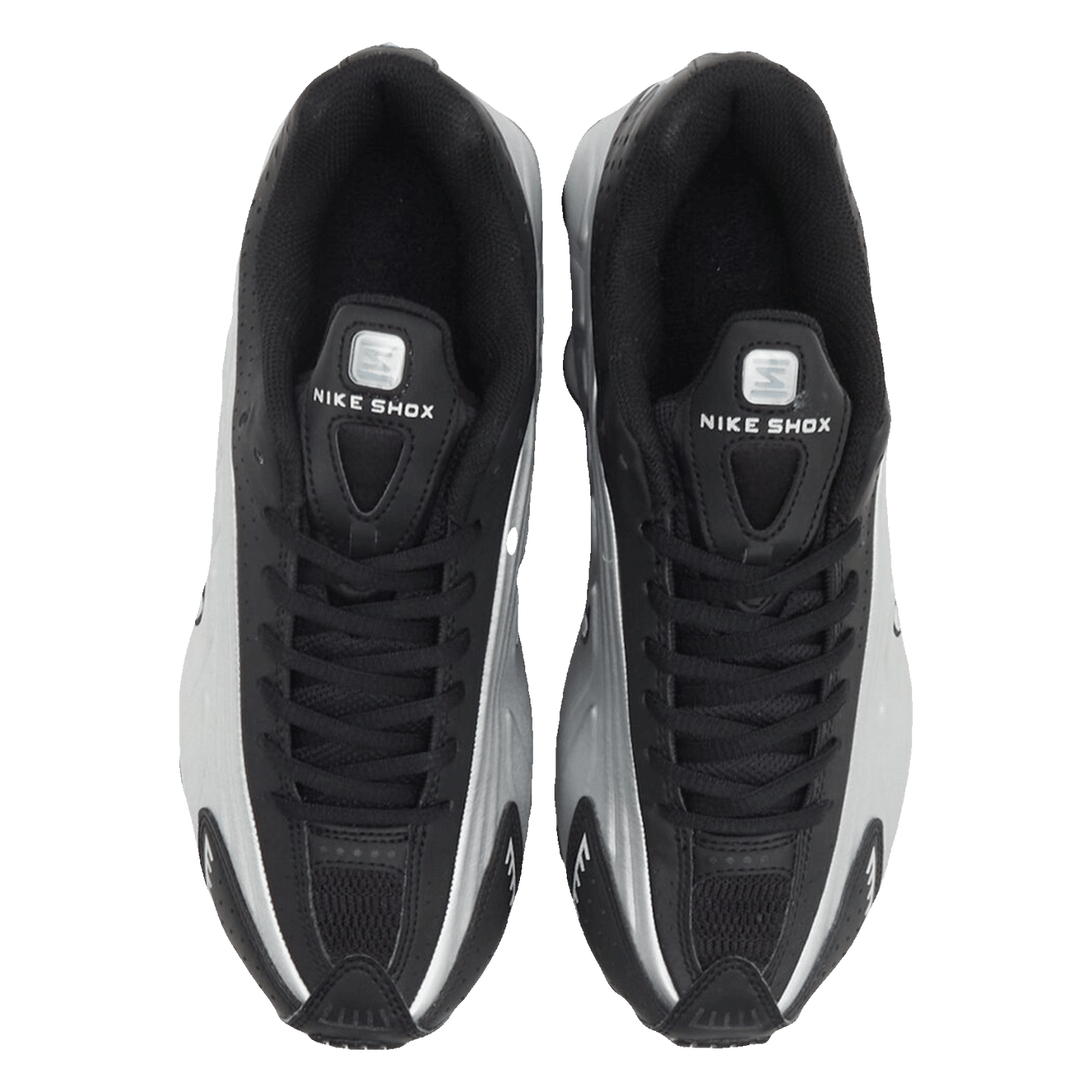 Nike Shox R4 Metallic Silver Black Psychic Blue Oben