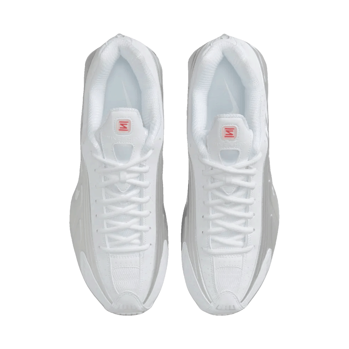 Nike Shox R4 White Bright Crimson Metallic Silver Oben