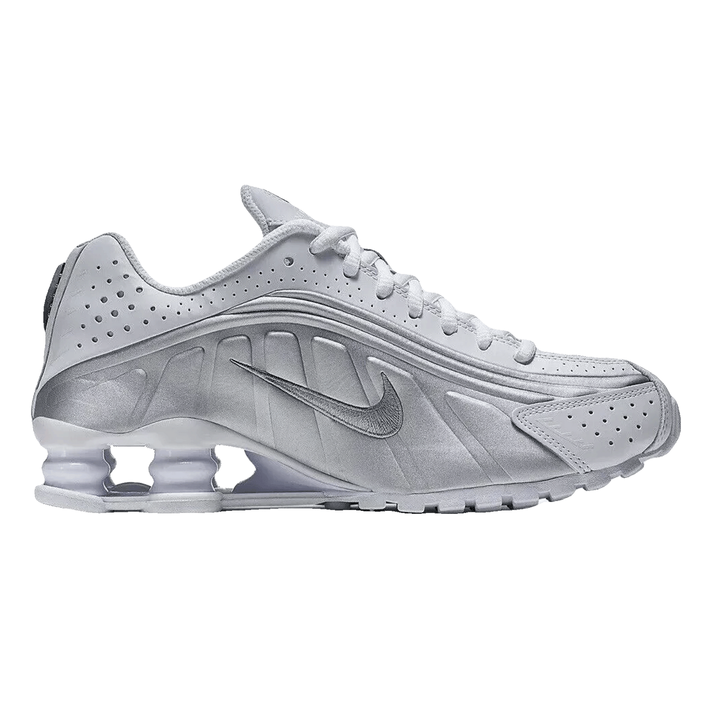 Nike Shox R4 White Metallic Silver (GS)