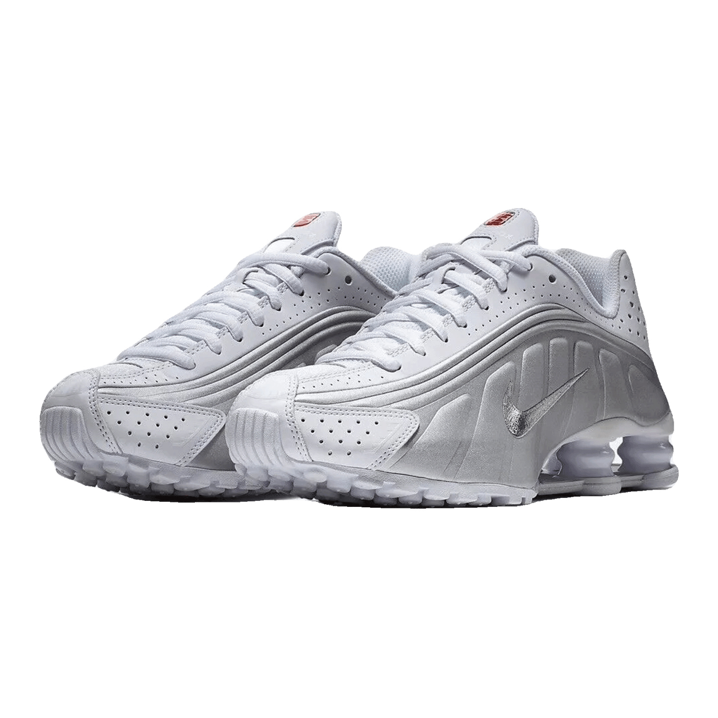 Nike Shox R4 White Metallic Silver (GS) Side