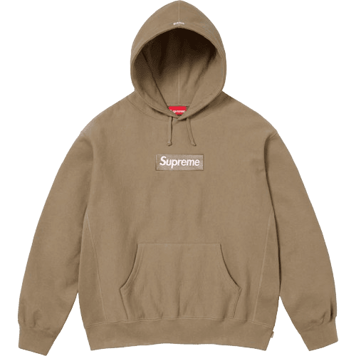 Supreme Box Logo Hooded Sweatshirt Dark Sand