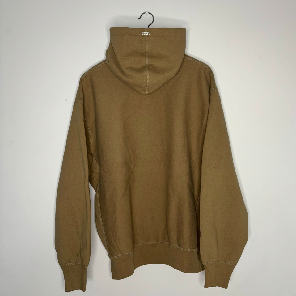 Supreme Box Logo Hooded Sweatshirt Dark Sand Back