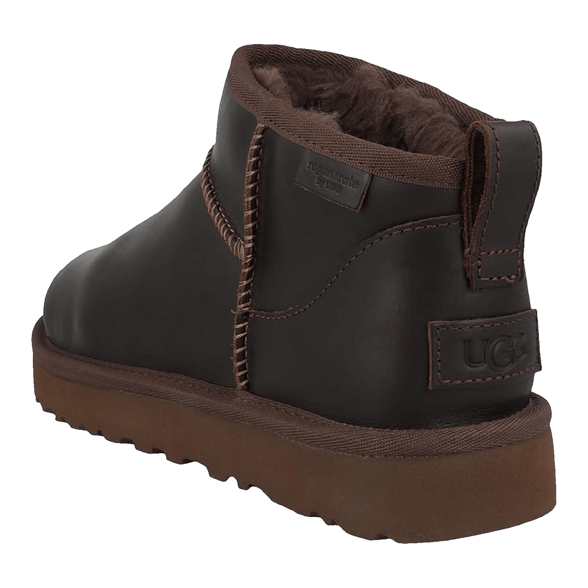 UGG Classic Ultra Mini LTHR Regen Boot Ironwood (W) Back 1163490-IWD