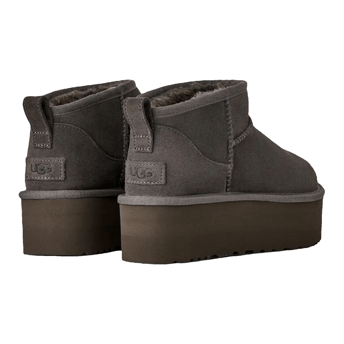 UGG Classic Ultra Mini Platform Boot Charcoal (W) Back 1135092-CHRC