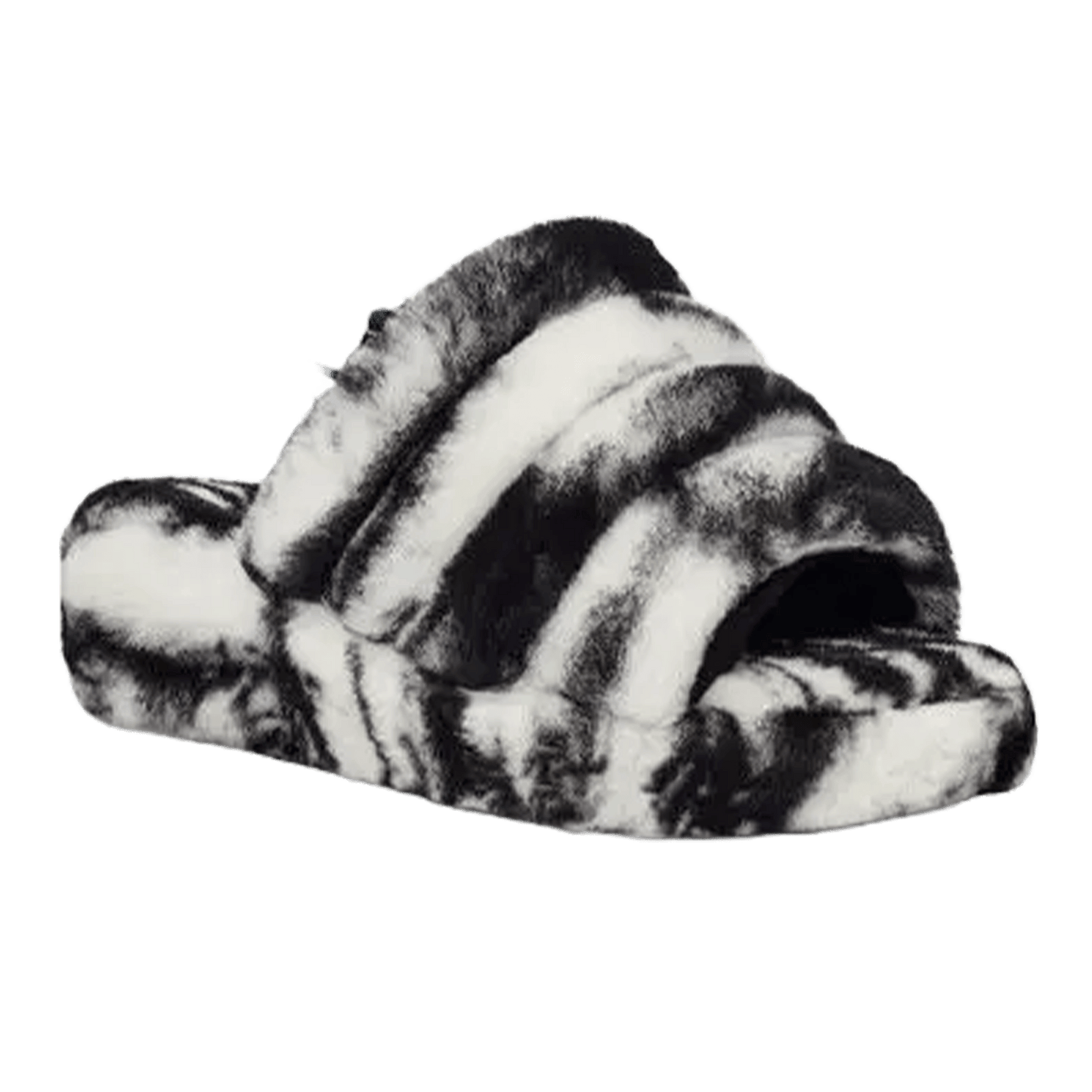 UGG Fluff Yeah Slide Marble Black White (W) Side