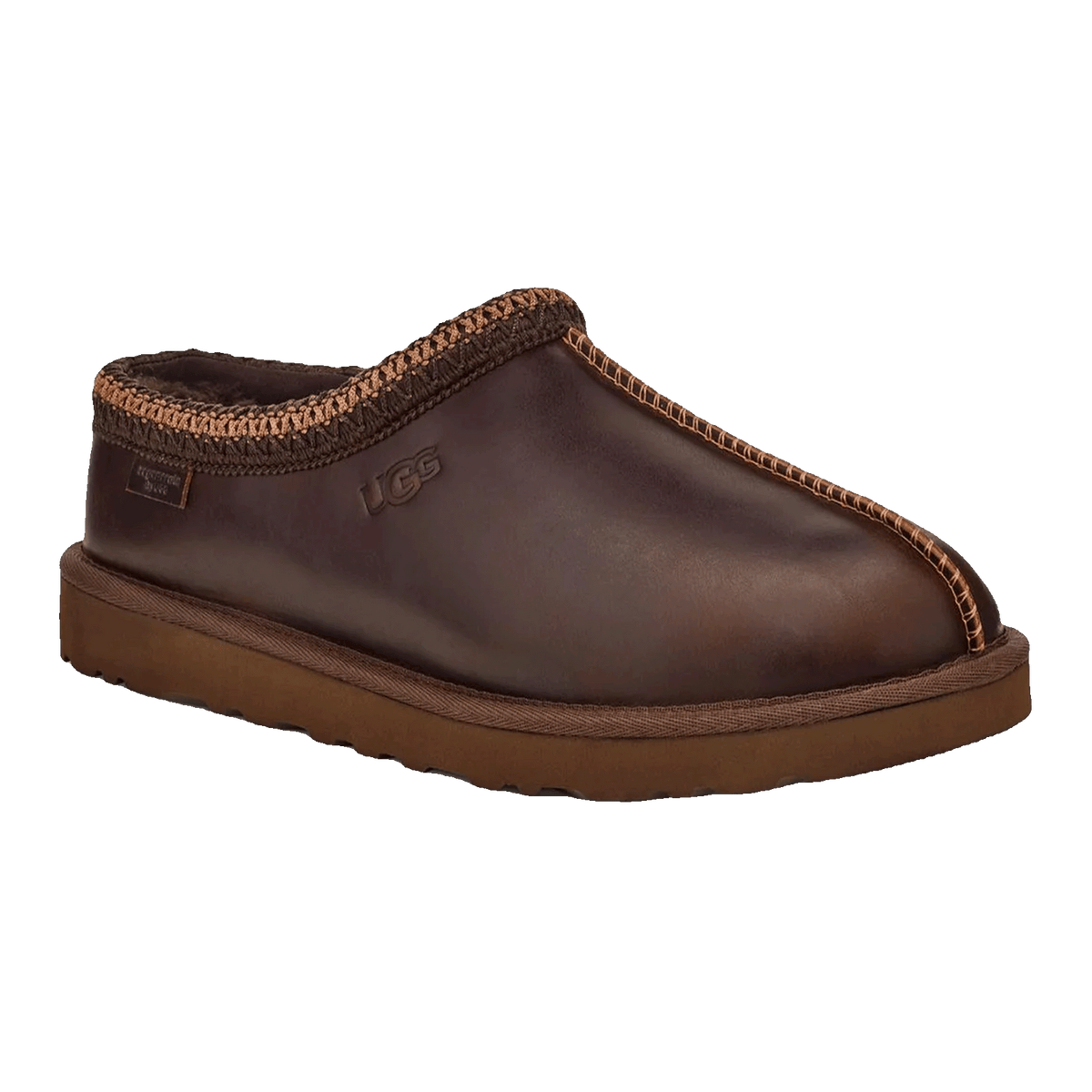 UGG Tasman LTHR Regen Slipper Ironwood Side 1163890-IWD