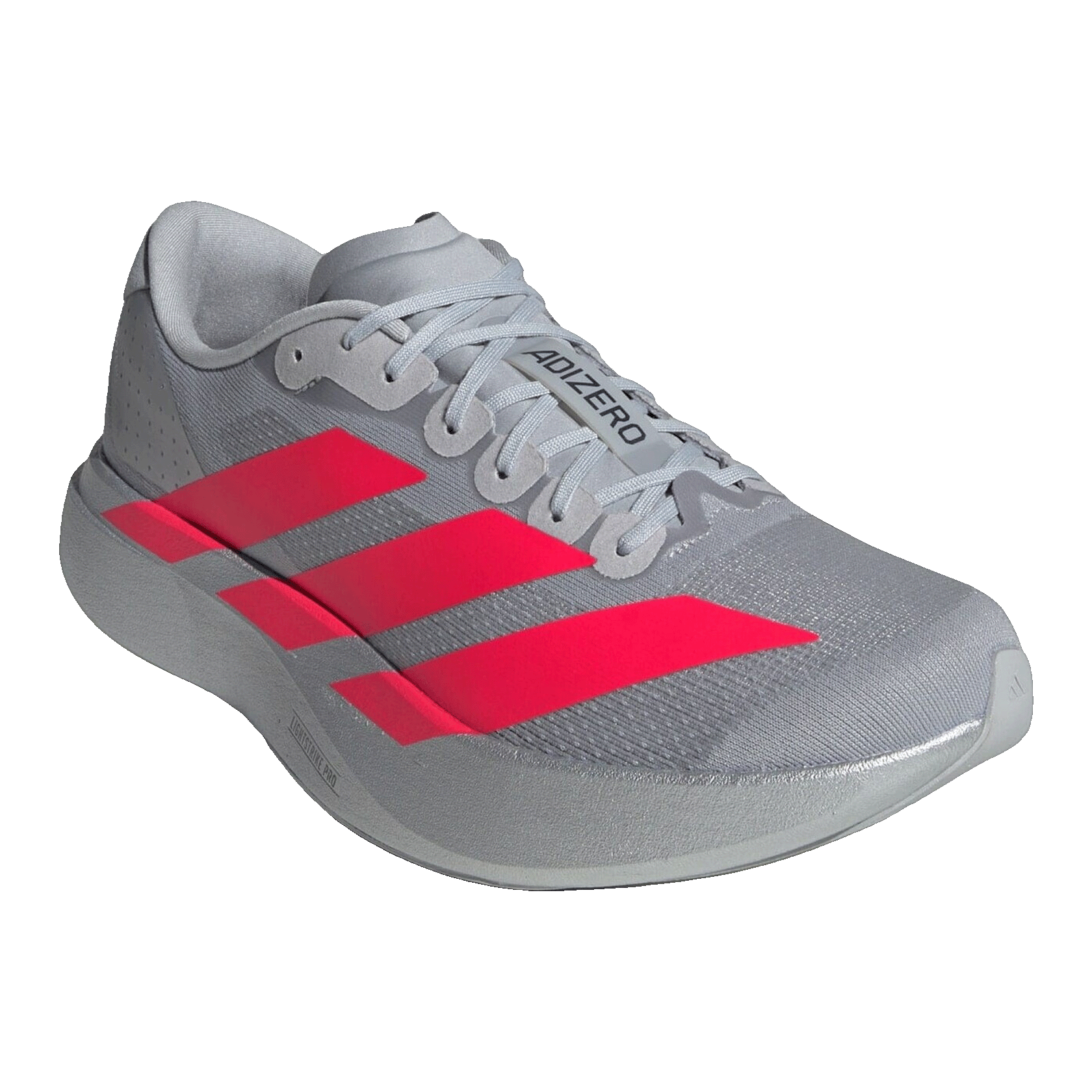 adidas Adizero Evo SL Silver Metallic Lucid Red Side KI3381