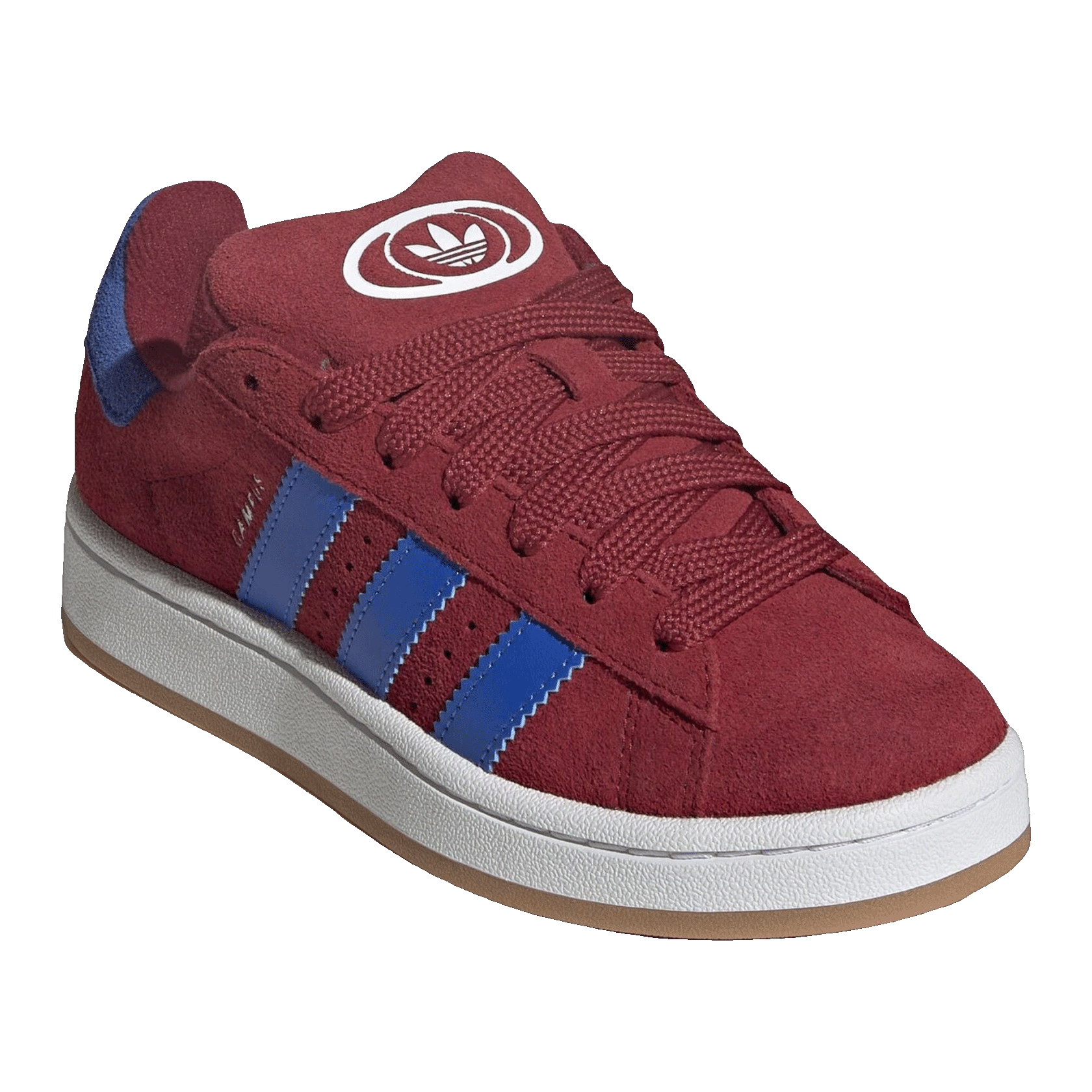 adidas Campus 00s Camp Noble Maroon Hi-Res Blue Cloud White (GS) Side JP7978