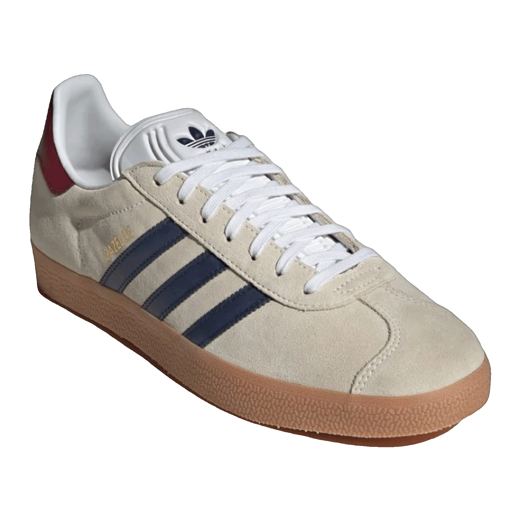 adidas Gazelle Beige Dark Blue Collegiate Burgundy Side IE0546