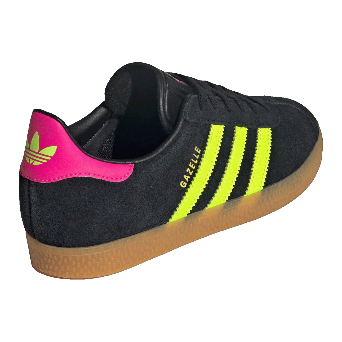 adidas Gazelle Black Signal Green Shock Pink (GS) Back JQ5994