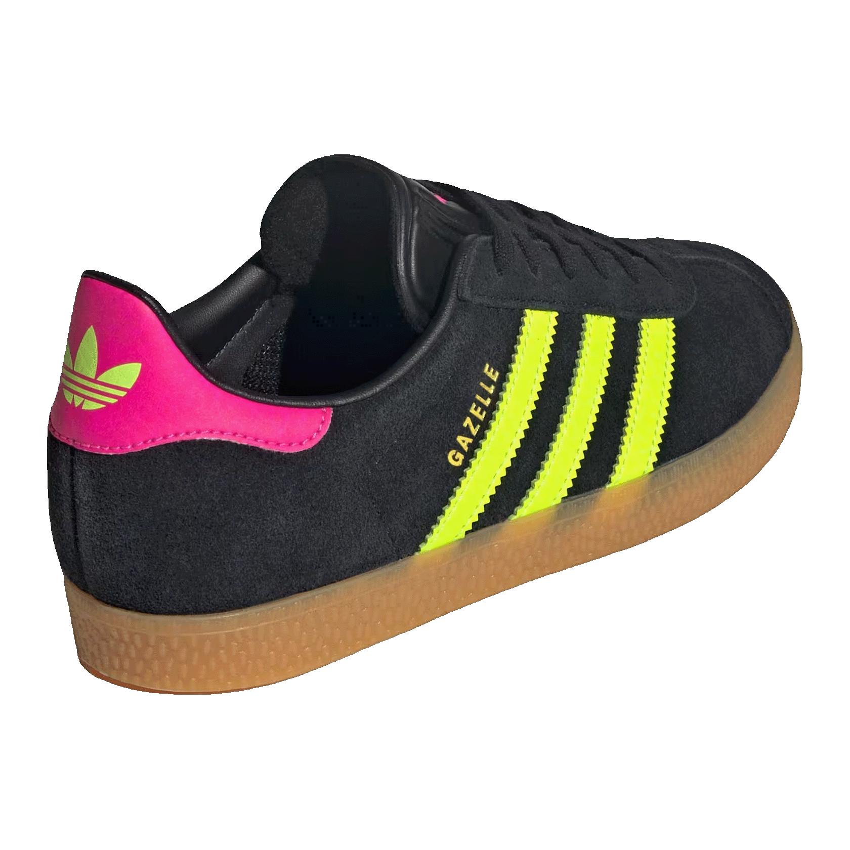 adidas Gazelle Black Signal Green Shock Pink (GS) Back JQ5994