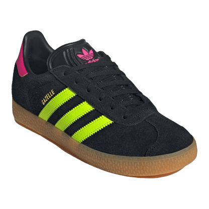 adidas Gazelle Black Signal Green Shock Pink (GS) Side JQ5994