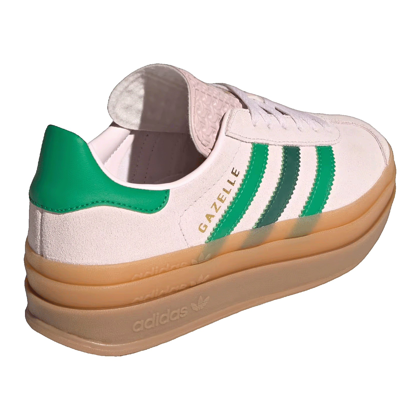 adidas Gazelle Bold Almost Pink Court Green Gold Metallic (GS) Back JR5952