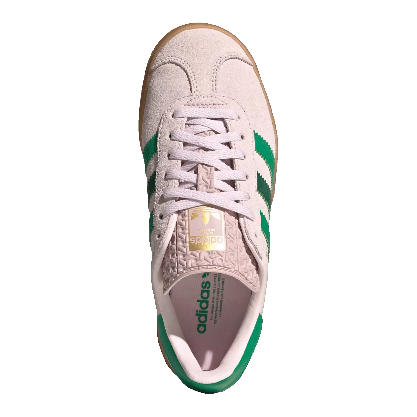 adidas Gazelle Bold Almost Pink Court Green Gold Metallic (GS) Oben JR5952