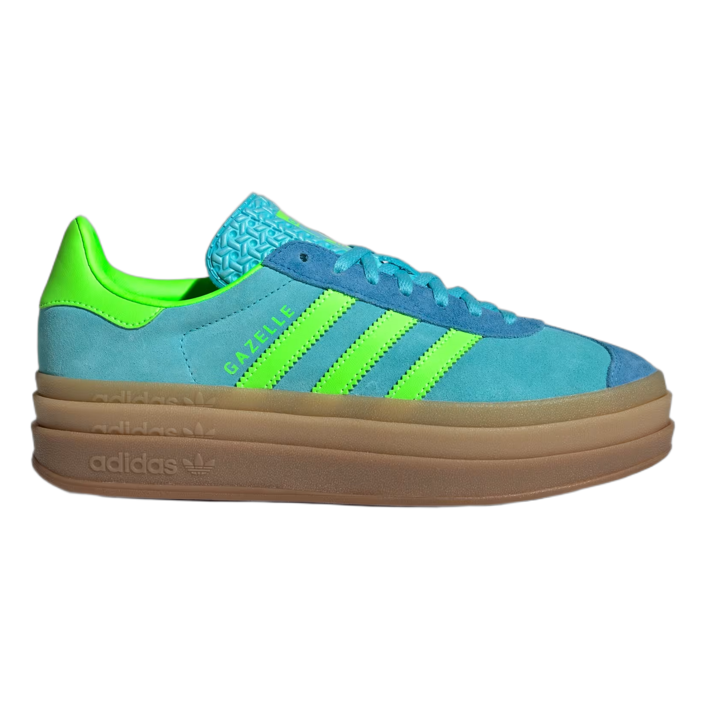 adidas Gazelle Bold Blue Glow Solar Green Bright Blue (W) JS3896