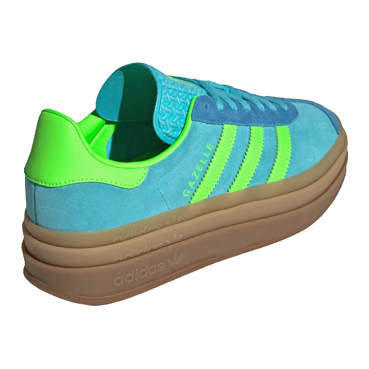 adidas Gazelle Bold Blue Glow Solar Green Bright Blue (W) Back JS3896