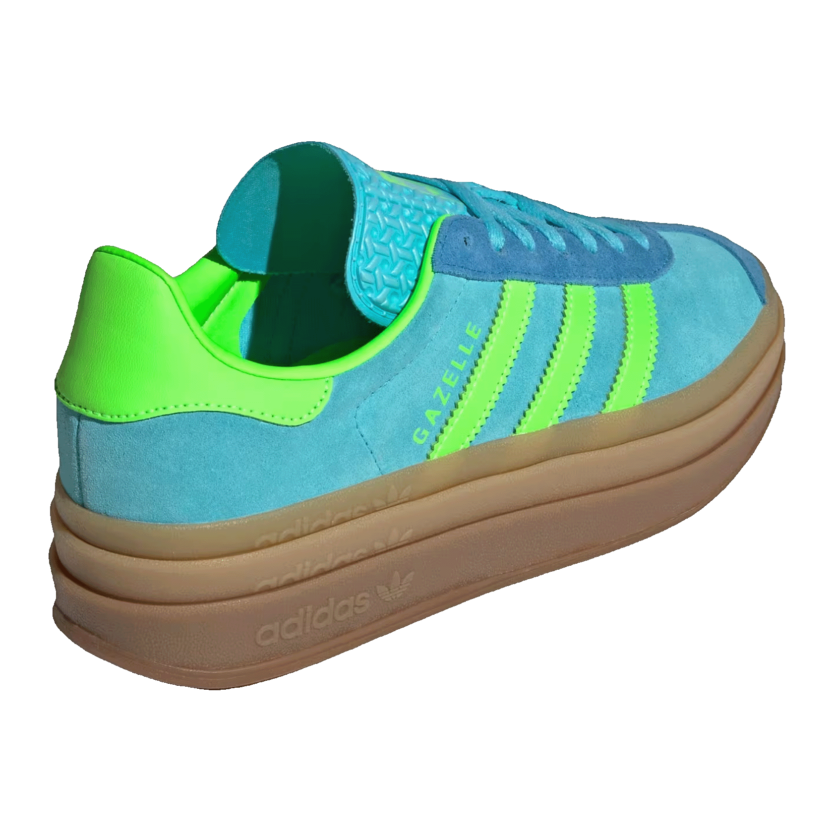 adidas Gazelle Bold Blue Glow Solar Green Bright Blue (W) Back JS3896