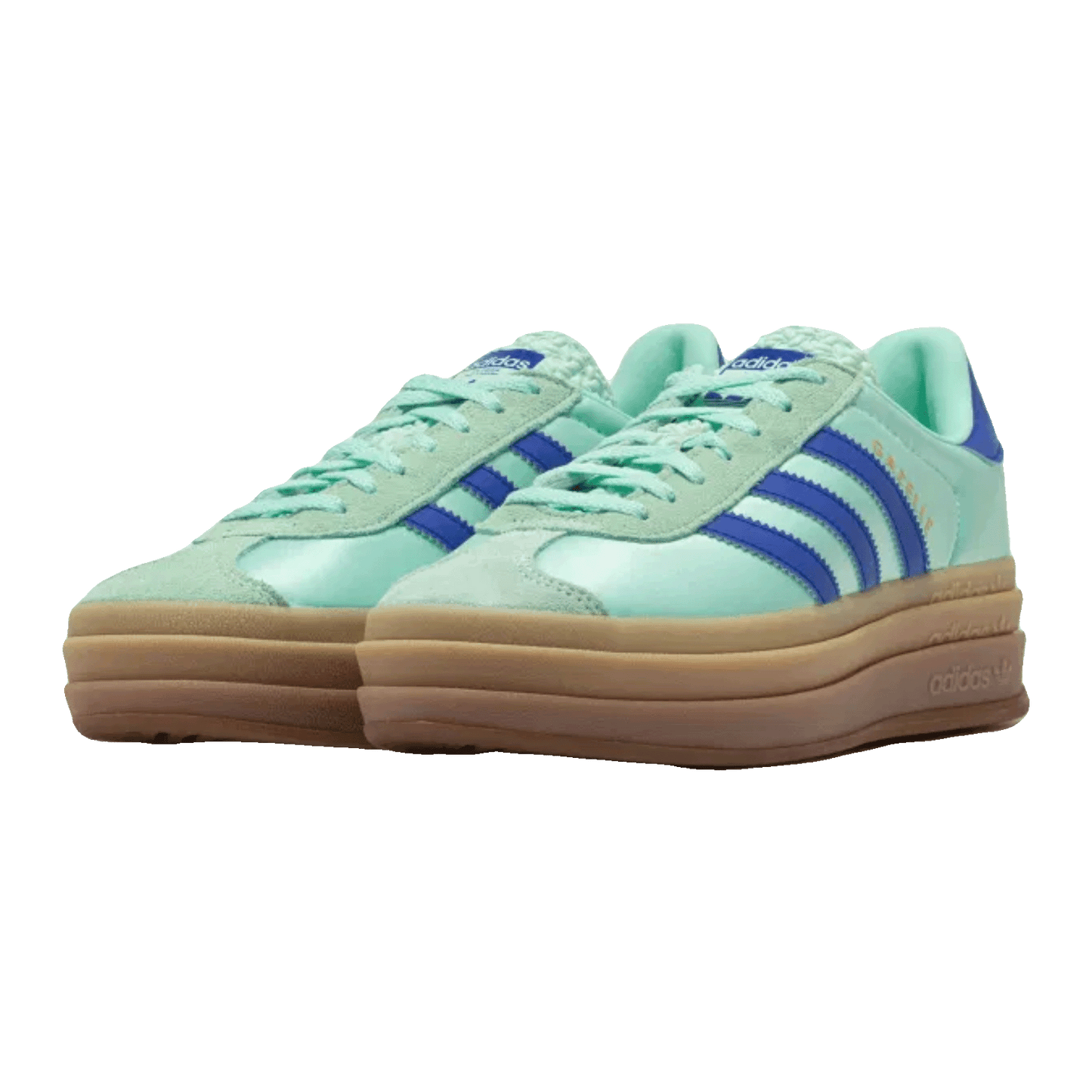 adidas Gazelle Bold Clear Mint Lucid Blue Gold Metallic (W) Side