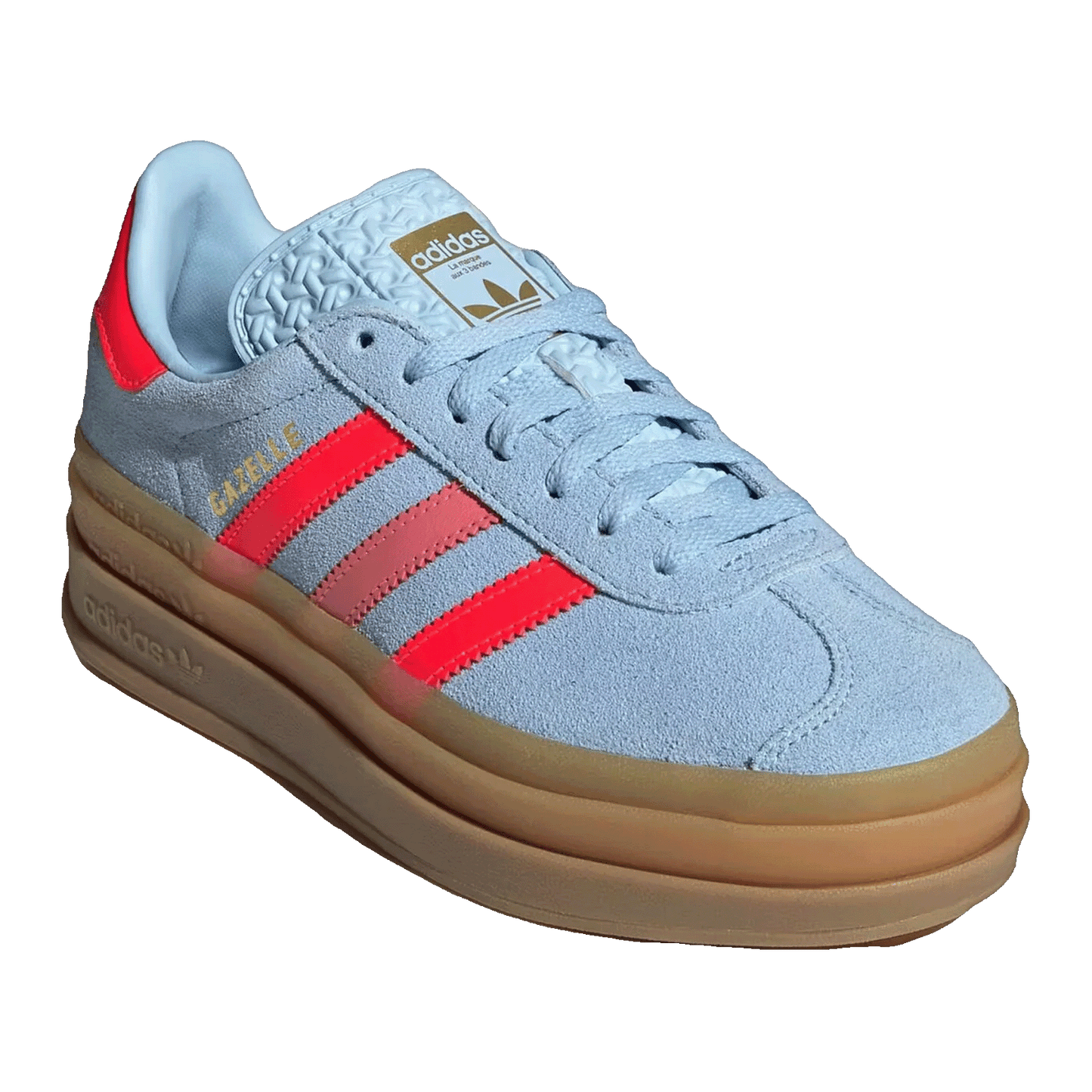 adidas Gazelle Bold Clear Sky Solar Red Gold Metallic (GS) Side JR5950