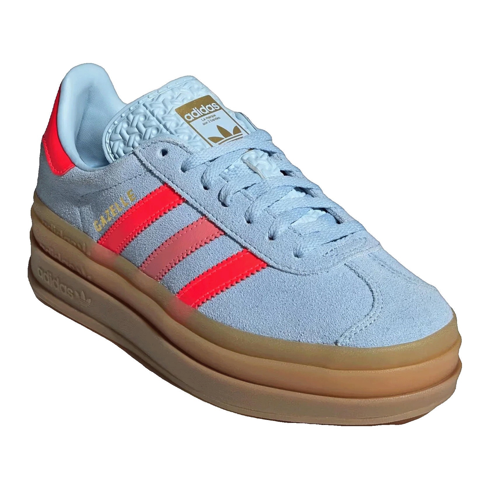 adidas Gazelle Bold Clear Sky Solar Red Gold Metallic (GS) Side JR5950