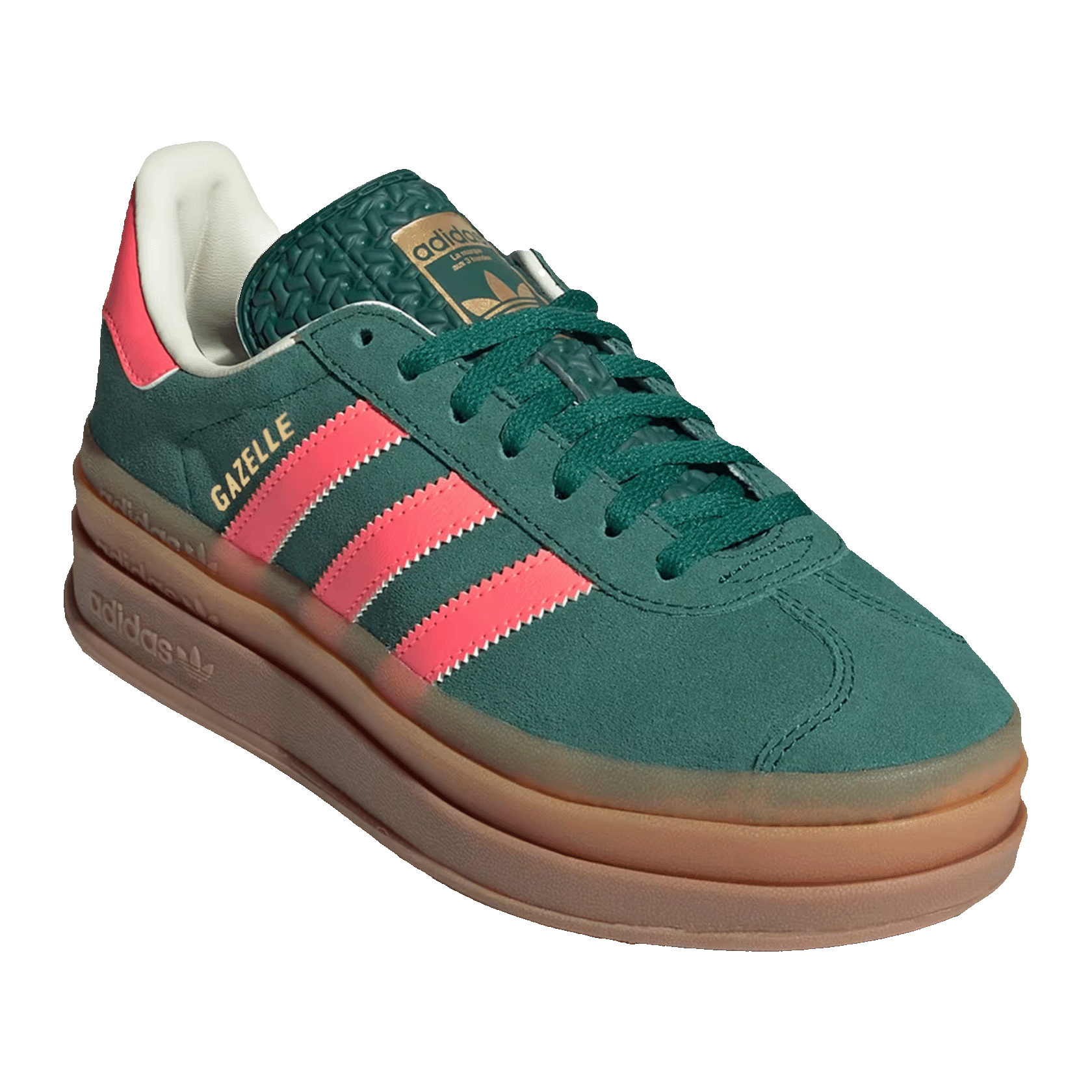 adidas Gazelle Bold Collegiate Green Signal Coral Cream White (GS) Side
