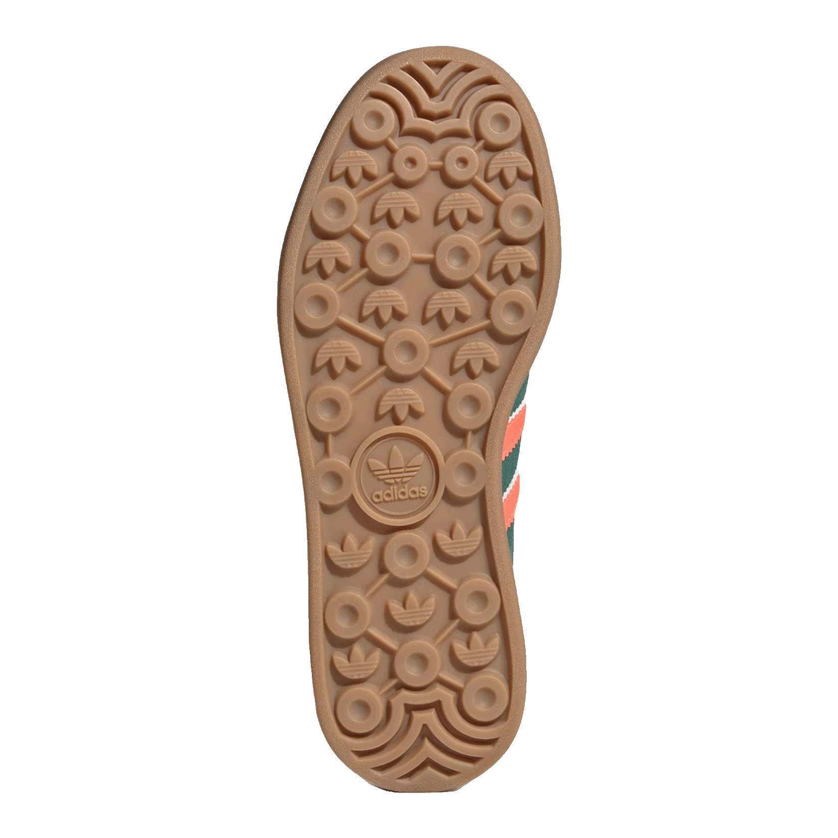 adidas Gazelle Bold Collegiate Green Signal Coral Cream White (GS) Sohle