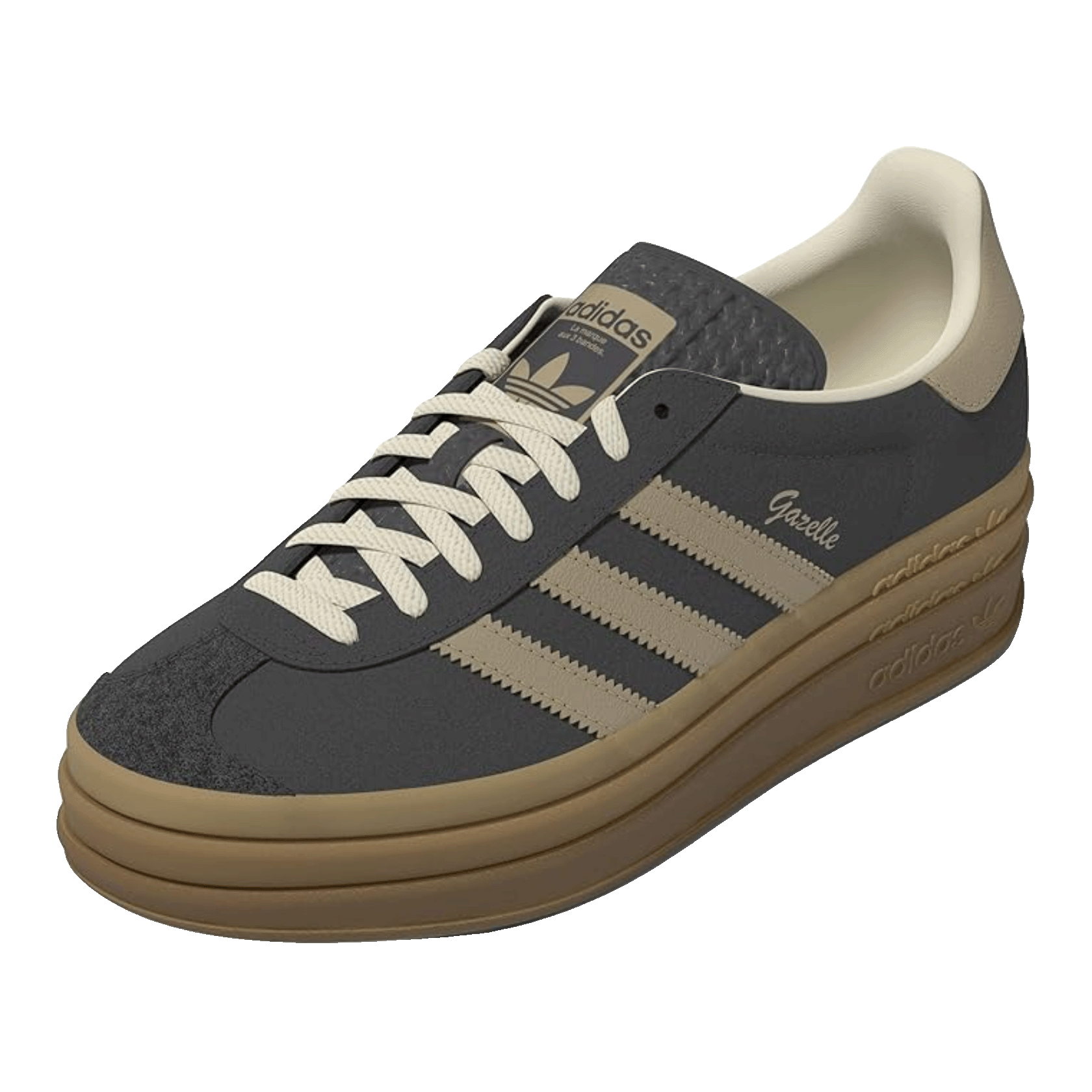 adidas Gazelle Bold Grey Magic Beige Gum (W) Side