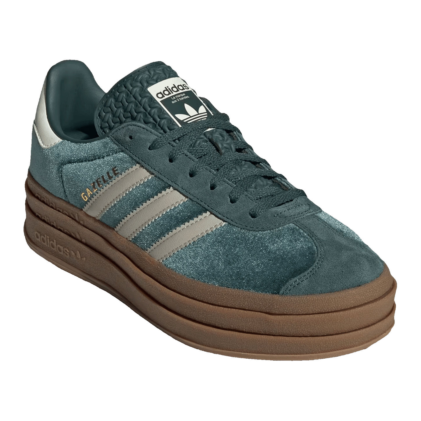 adidas Gazelle Bold Mineral Green Velvet (W) Side
