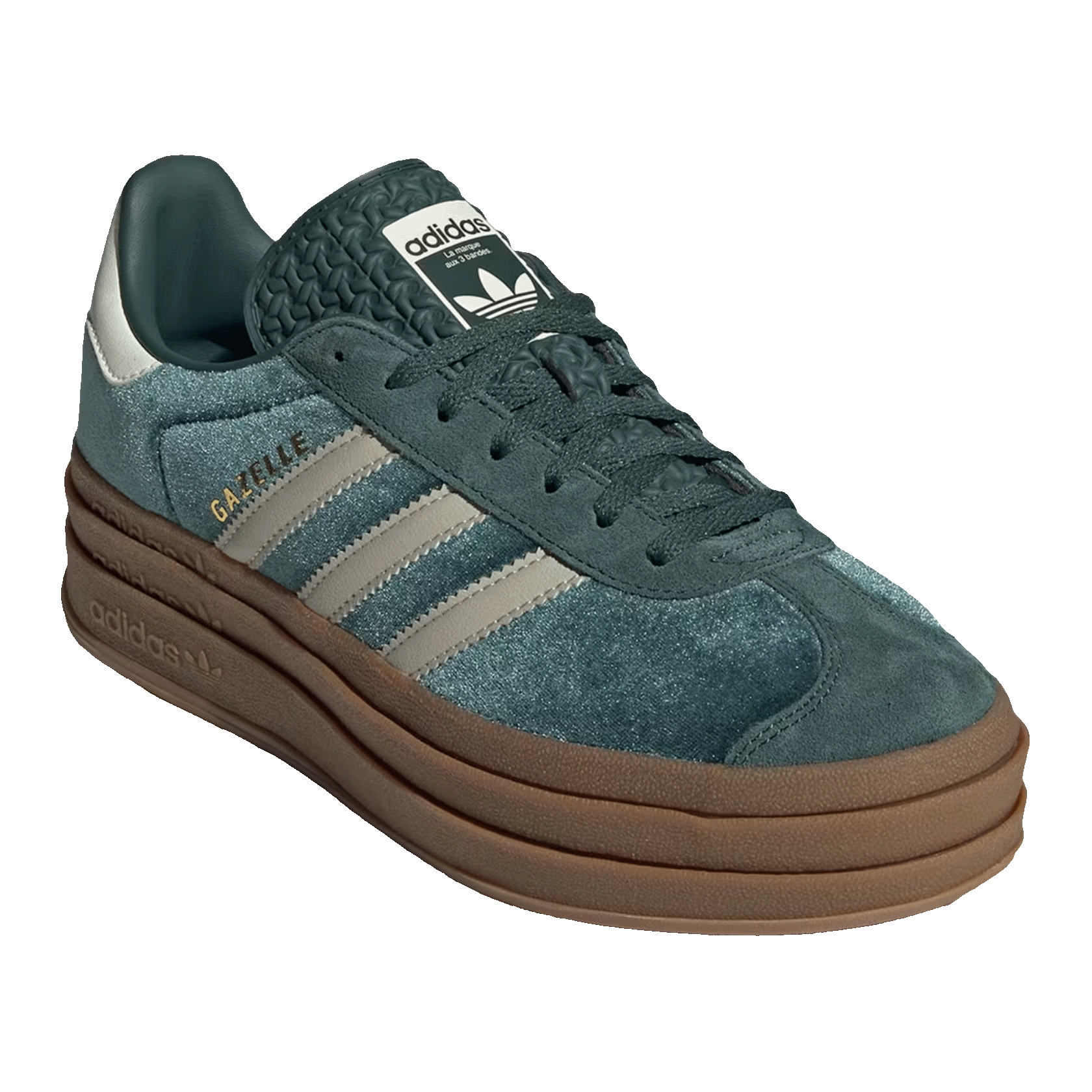 adidas Gazelle Bold Mineral Green Velvet (W) Side