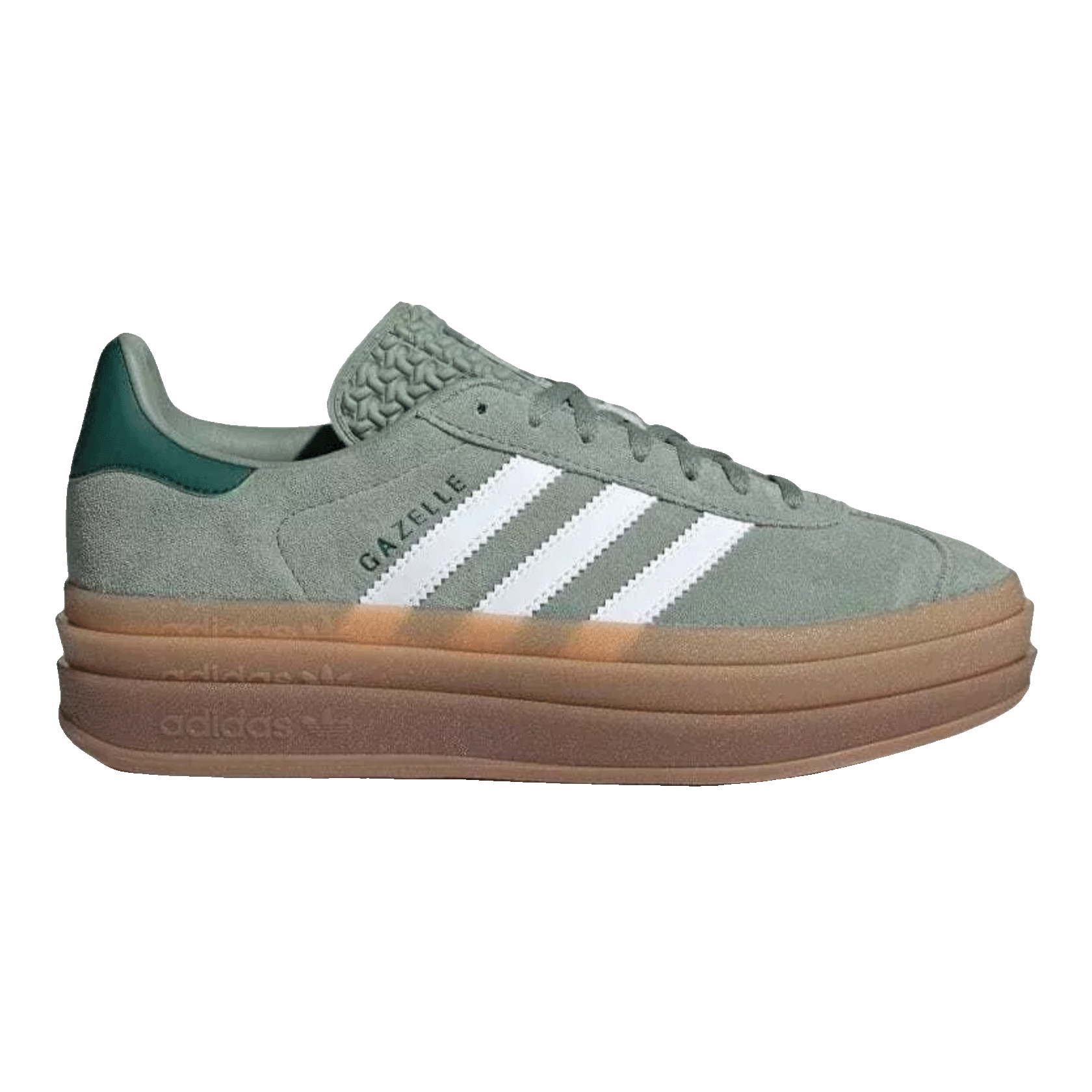 adidas Gazelle Bold Silver Green Gum (Womens)
