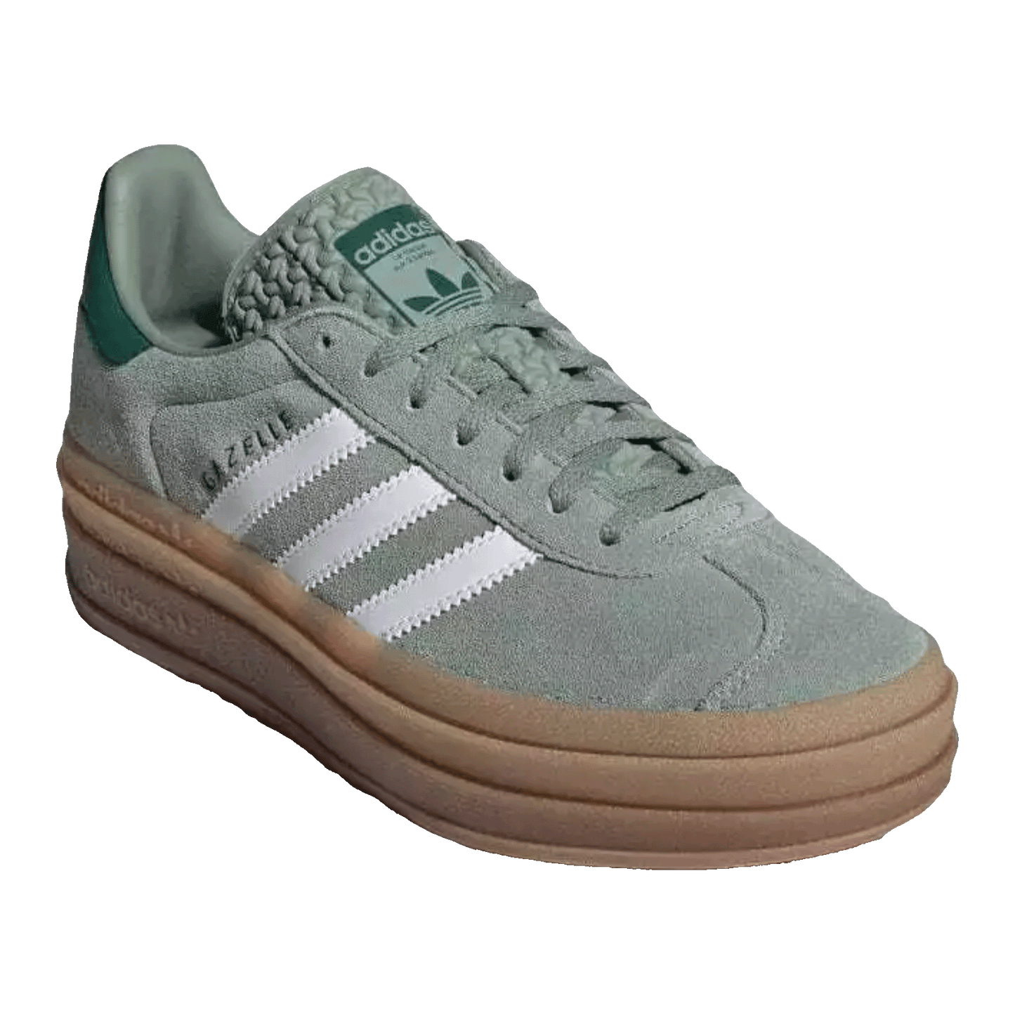 adidas Gazelle Bold Silver Green Gum (Womens) Side