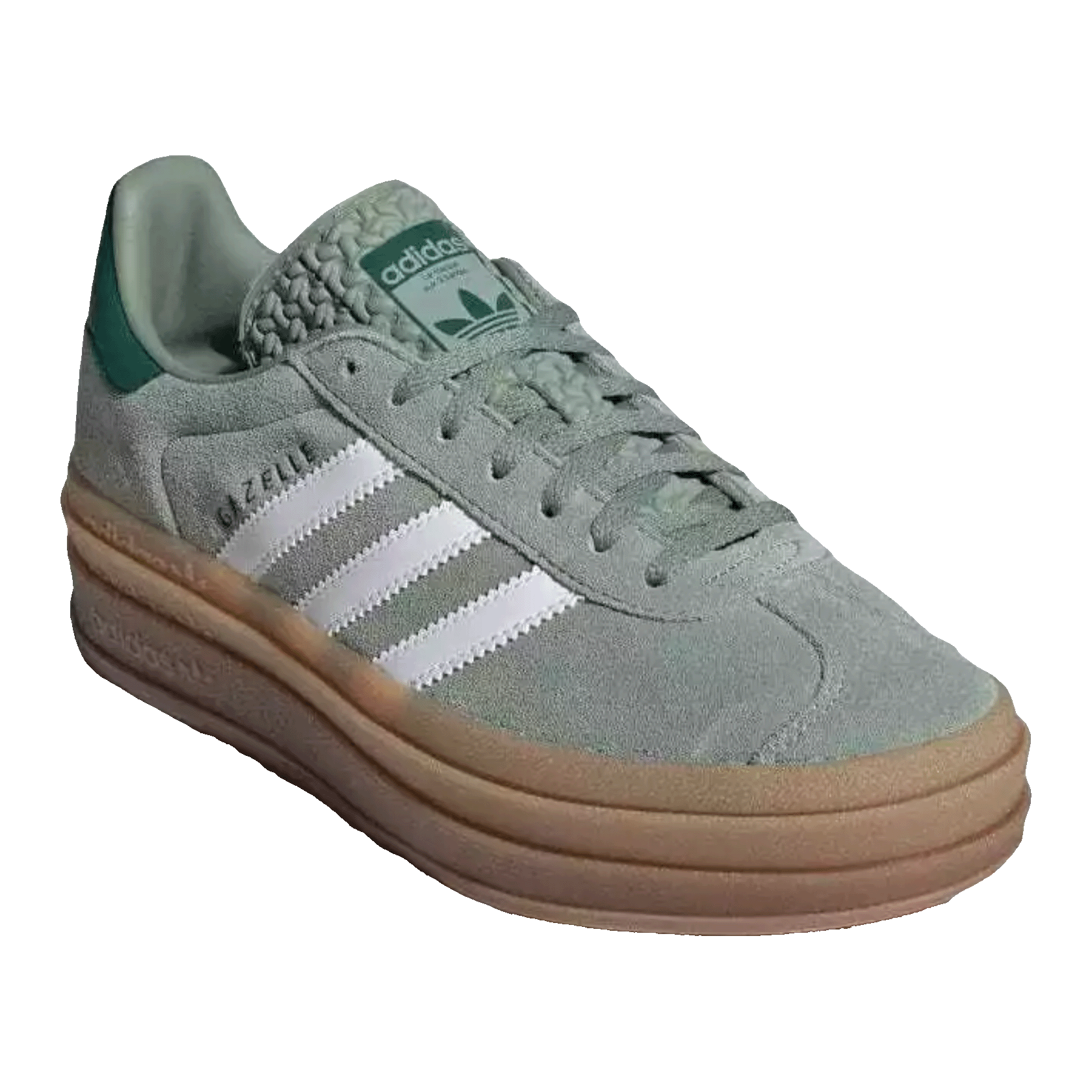 adidas Gazelle Bold Silver Green Gum (Womens) Side